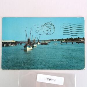 Ft Myer's Beach Florida 1960s Postcard FL PC 1972 Photo Sail Boats Docks